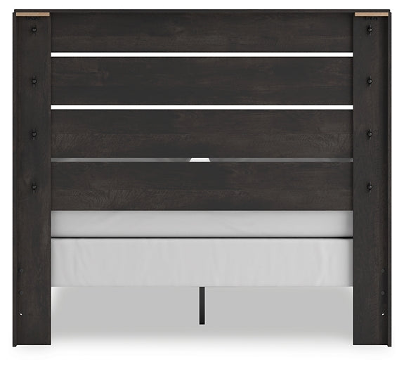 Hollivern Queen Panel Bed with Mirrored Dresser