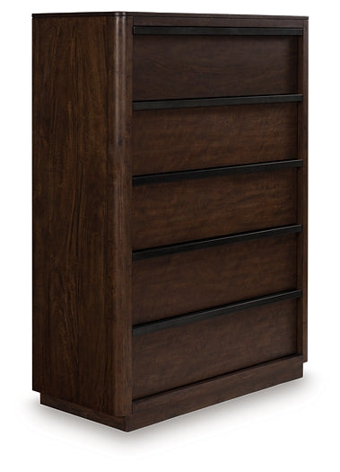 Dilenno California King Canopy Bed with Mirrored Dresser and Chest