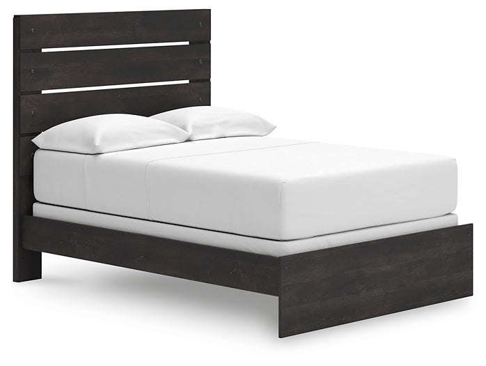 Hollivern Full Panel Bed with Mirrored Dresser and Chest