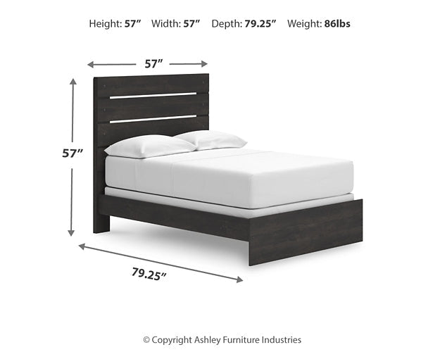 Hollivern Full Panel Bed with Mirrored Dresser and Chest