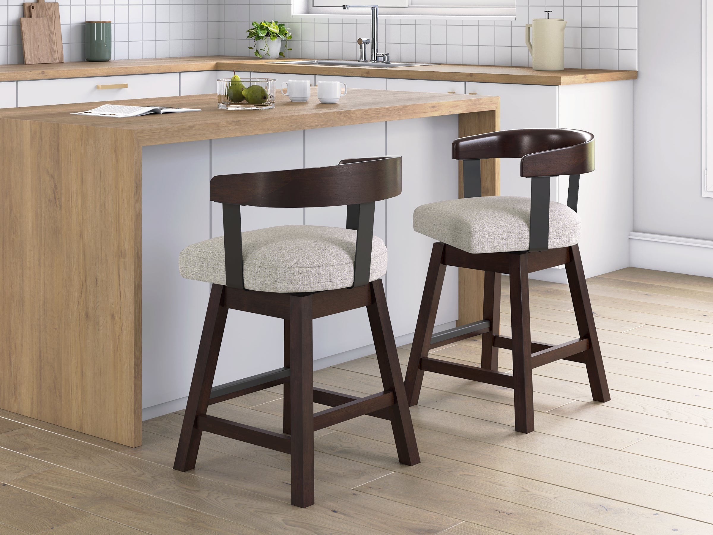 Haddigan Upholstered Swivel Stool (Set of 2)