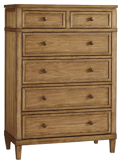 Sharlance King Upholstered Panel Bed with Mirrored Dresser and Chest