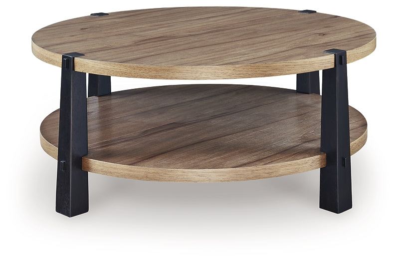 Ridgester Coffee Table - Light Brown/Black