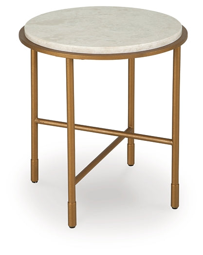 Alben End Table - Antique Gold
