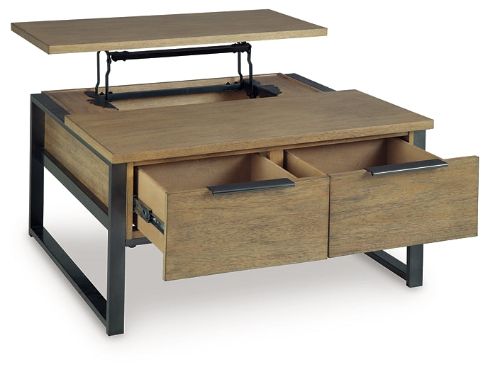 Montia Lift Top Coffee Table - Light Brown