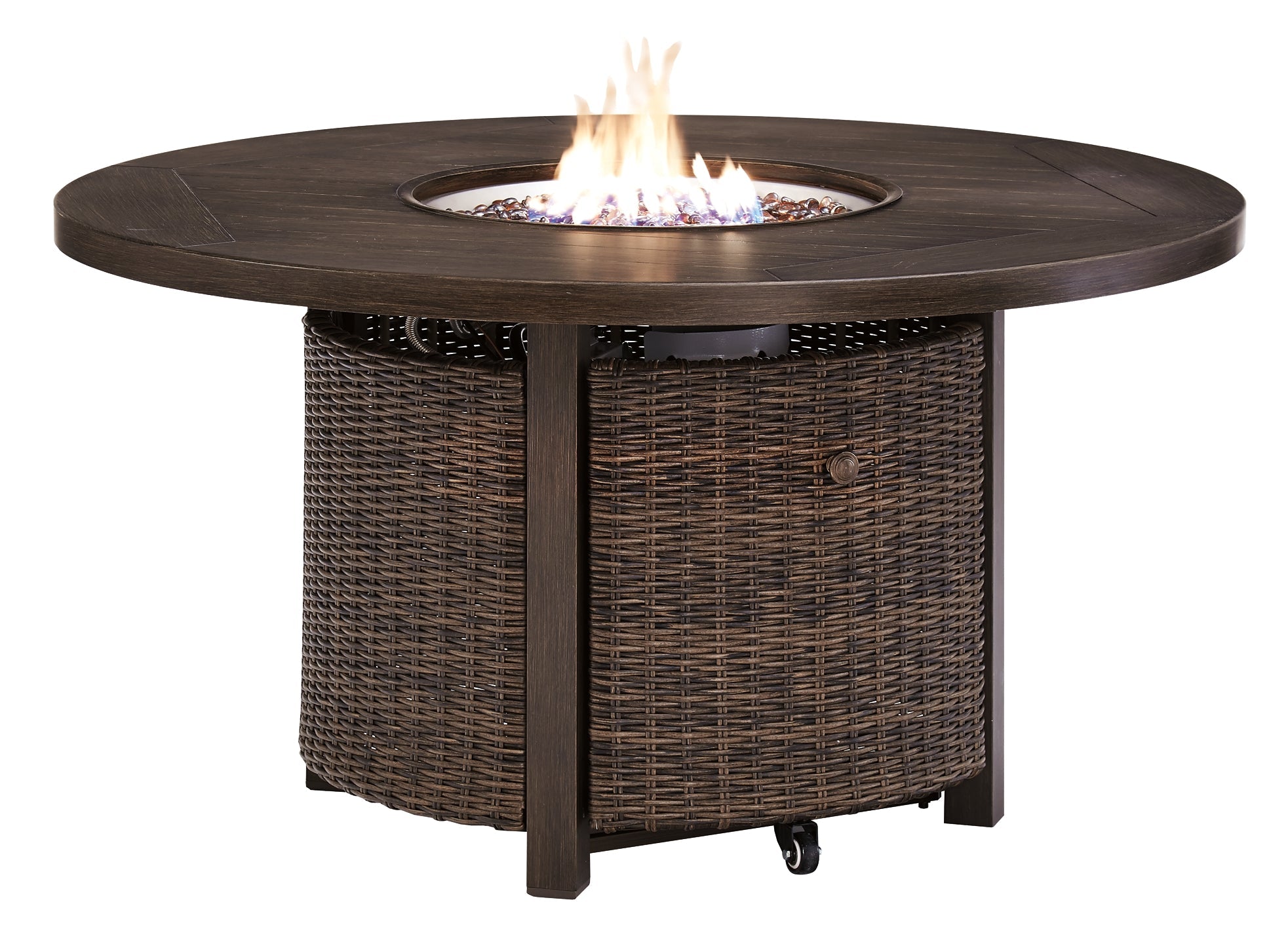 Paradise Trail Outdoor Loveseat and 2 Lounge Chairs with Fire Pit Table